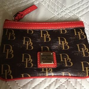 Dooney & Bourke Red and Black Logo Wristlet